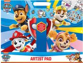 Paw Patrol Artist pad- Stationery - Papetterie- 40 Colour in Posters + 1 sticker Sheet & 3 Chunky Crayons