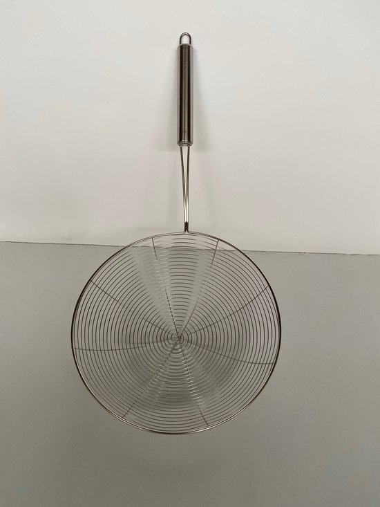 Frituurschep / schuimspaan metaal RVS 41,5cm