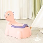 Kinderpotje - Leertoilet met rugleuning - Babytoilet - Baby- en kindertoilet - Comfortabel, antislip, spatwaterdicht en geurbestendig - Eenvoudig legen met uitneembare pot, Roze