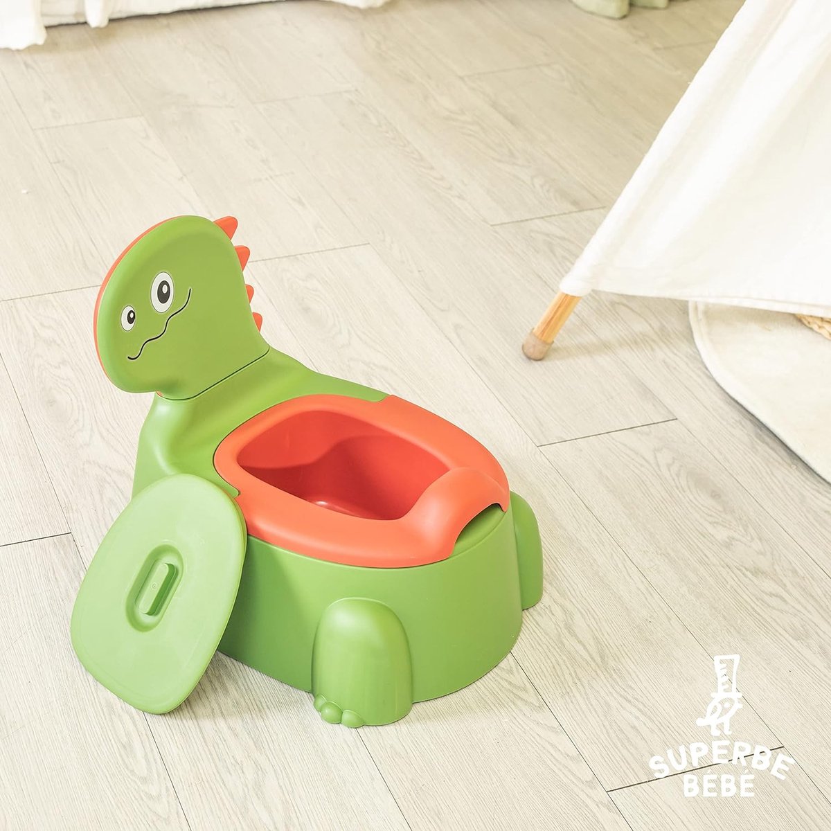 Goedkoopste Kinderpotje - Leertoilet met rugleuning - Babytoilet - Baby- en kindertoilet - Comfortabel, antislip, spatwaterdicht en geurbestendig - Eenvoudig legen met uitneembare pot, Groen