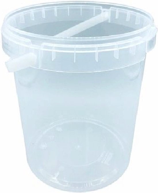 Kunststof emmertje 2.5 liter met deksel 5 stuks