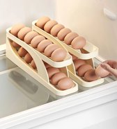EggRoll® Koelkast Ei-Dispenser - Ruimtebesparende Opbergoplossing voor Eienvoorraden - Variant: Wit, 15 eggs