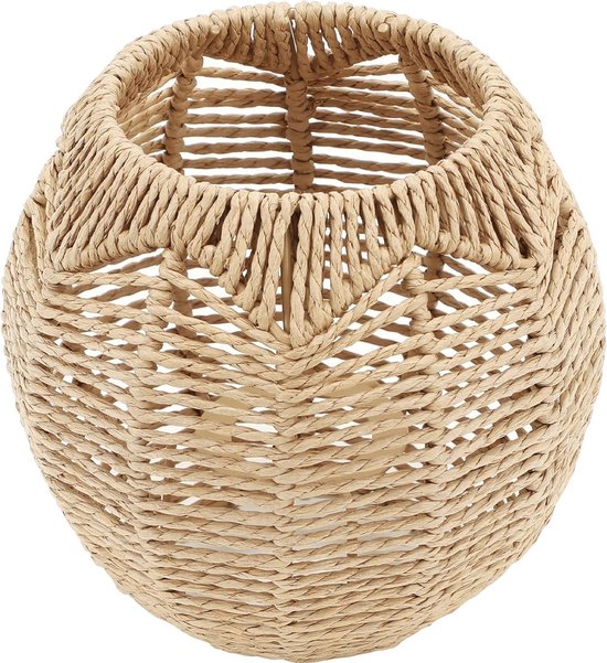 Rotan plafondhanglamp, afdekking, vintage, handgeweven kroonluchter, lampbeschermkooi voor woonkamer, slaapkamer, hotel, restaurant (willekeurige kleur)