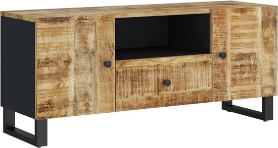 VidaXL Tv-meubel 105x33,5x46 massief bewerkt hout