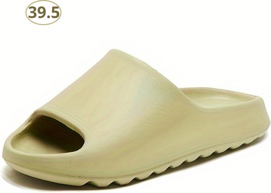 Livano Comfortabele Slippers - Badslippers - Teenslippers - Anti-Slip Slides - Flip Flops - Stevig Voetbed - Groen - Maat 39.5