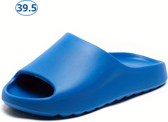 Livano Comfortabele Slippers - Badslippers - Teenslippers - Anti-Slip Slides - Flip Flops - Stevig Voetbed - Blauw - Maat 39.5