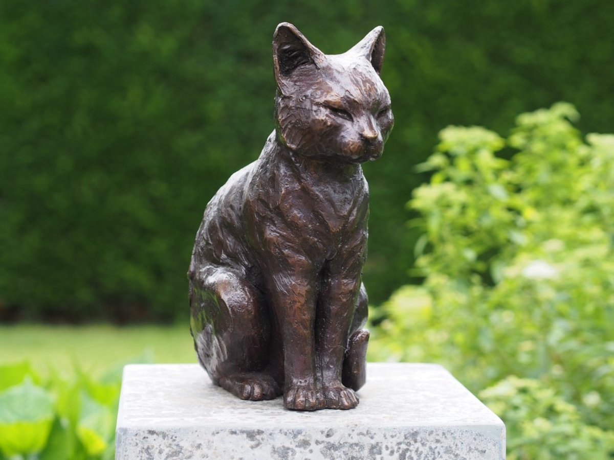 BRONZEN POES / KAT / TUINBEELD/ BRONS