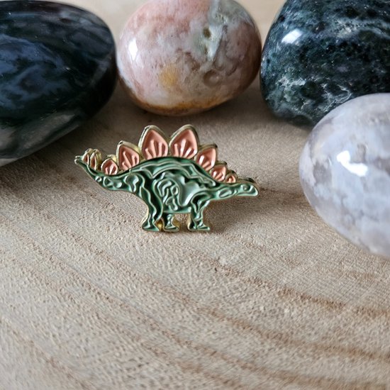 Dino stegosaurus, Enamel pin, speldje, verzamelen