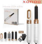 XANAA® - 5 in 1 Airstyler Professioneel Wit/Goud - 2024 editie - Multistyler - Föhn - Föhnborstel - Heteluchtborstel - Krulborstel - Hairstyler - Krultang - Hairwrap met 65.000 RPM 1000W met warmte tot 110 graden. Geschikt voor kapsalon