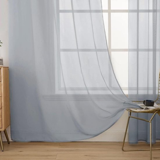 rideaux translucides aspect lin / transparent - rideaux transparents 140 x 260 cm