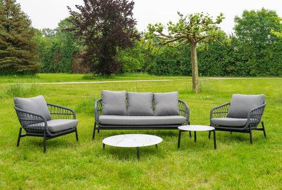 Foto: Tuinset aspen 5 personen touw rope incl bijzettafels antraciet