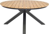 Arezzo tuintafel rond polywood teaklook 150 cm