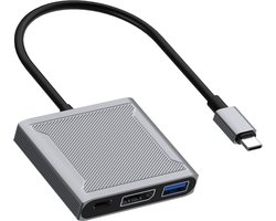 Rolio USB C naar DisplayPort – 3 in 1 Adapter – DisplayPort hub – USB 3.0 – USB-C Opladen
