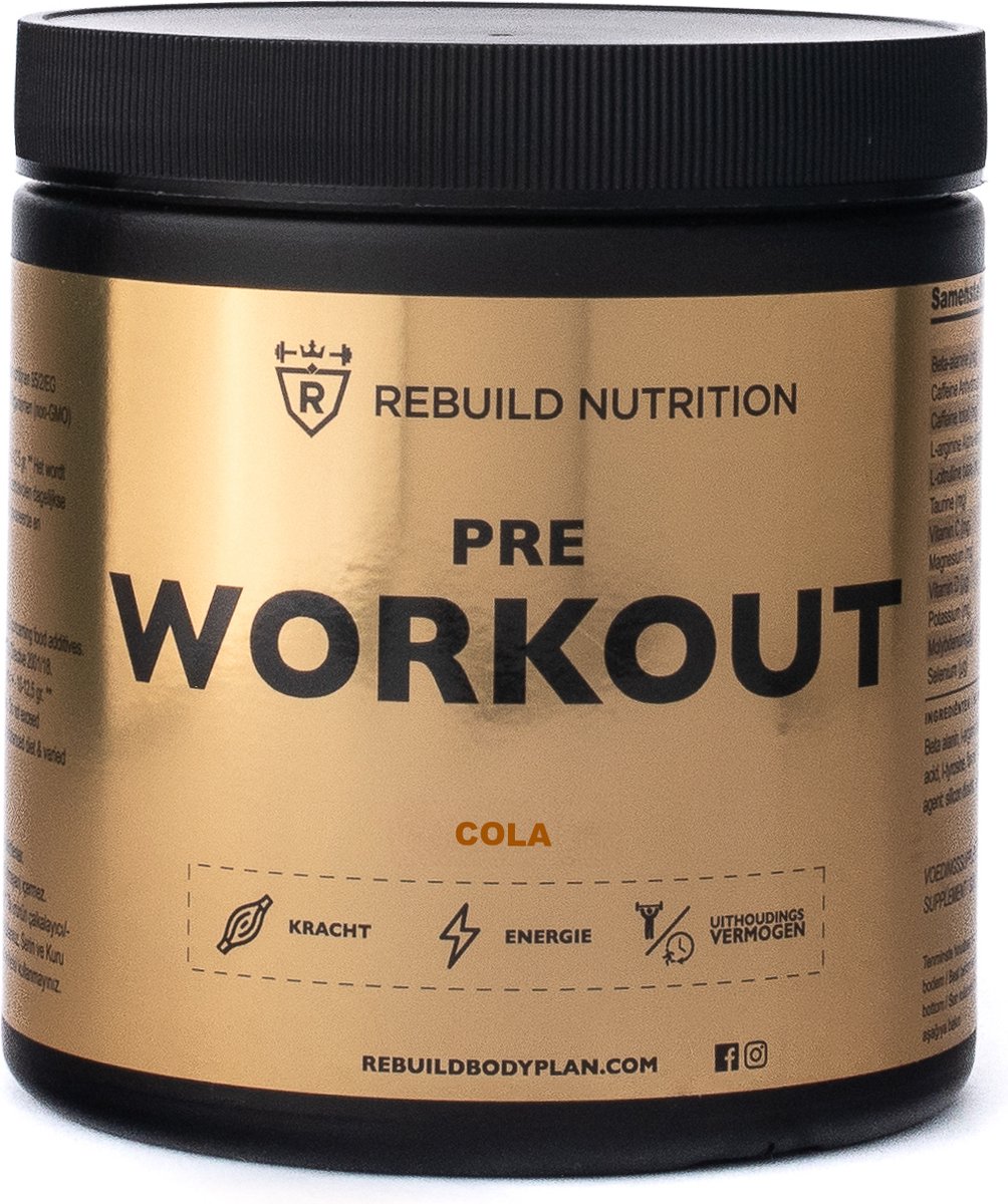 Goedkoopste Rebuild Nutrition Pre-Workout - Pre Workout Per Scoop 400 mg Cafeïne - Preworkout Haal Het Maximale Uit Je Trainingen - Energy Drink - Cola smaak - 30 doseringen - 300 gram