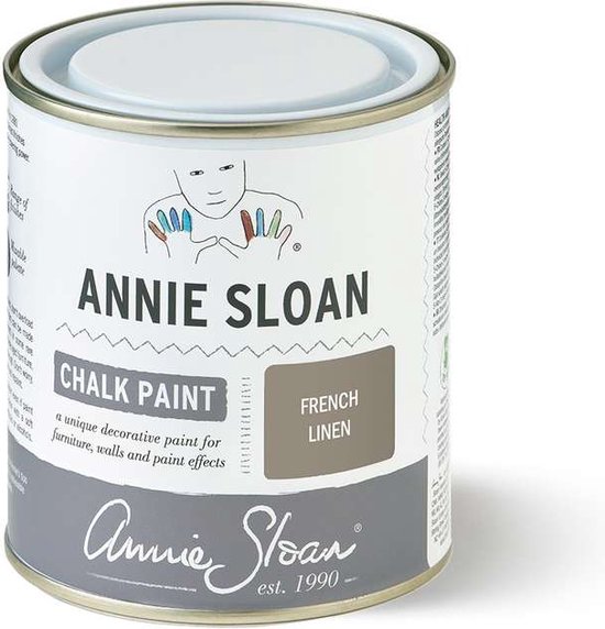 Blik Annie Sloan krijtverf in de kleur French Linen.
