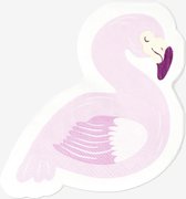 Papieren Servetten Flamingo (16st) - 14 x 8 centimeter - roze - pink