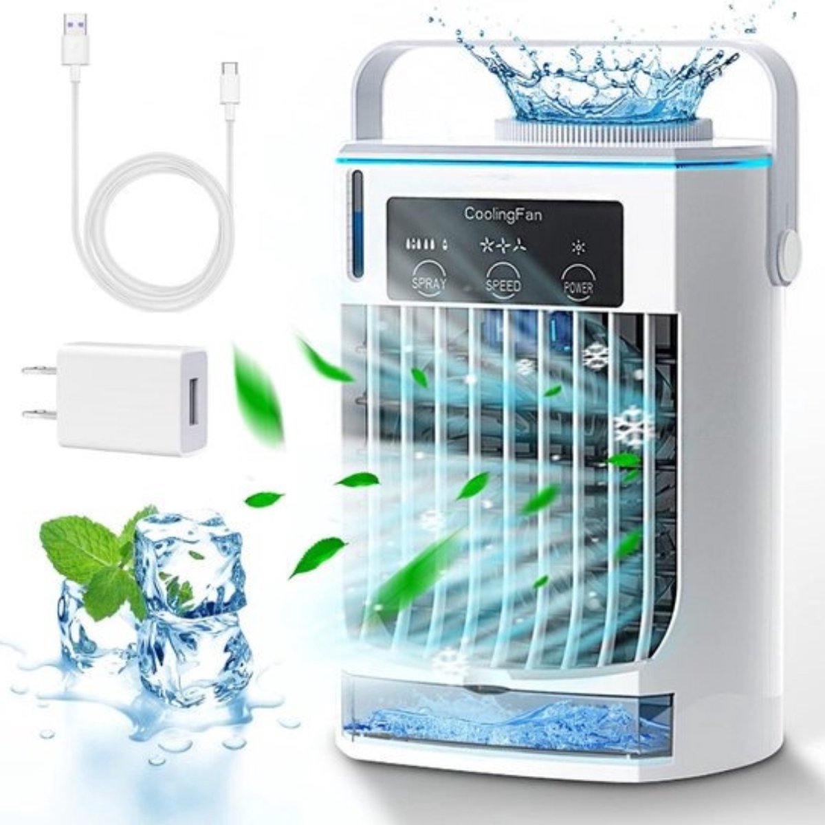 Tades Airco Mini Airco Mobiele Airco Aircooler Luchtkoeler Airco Zonder Afvoerslang Aircooler Met Koelelementen Aircooler Met Water Airco Luchtkoeler Met Waterreservoir