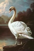 The Swan II - 60cm x 90cm - Fotokunst op akoestisch schilderij | Wanddecoratie