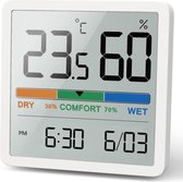 Digitale thermo-hygrometer - Draagbare thermometer hygrometer voor binnenklimaatbeheersing (Wit)