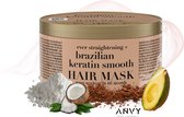 OGX Hair Mask Brazilian Keratin Smooth Mask - Masque capillaire Cheveux abîmés - Soins capillaires - Pour cheveux soyeux - Contre les cheveux abîmés