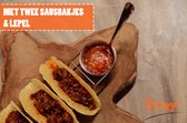 Oveggo Luxe Serie - Tacohouder Set van 4 - Koperkleurig Roestvrij Staal - Perfect voor Taco's - Stijlvol en Duurzaam Design - Ideaal voor Feesten en Dineravonden