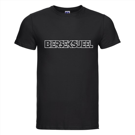 Bierseksueel T-shirt - 100% Katoen - Maat L - Classic Fit - Zwart