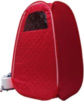 Sauna Generator Tent Bad Afvallen Detox Therapie Stoom Fold Cabin W/Chair Red met toevoeging van populaire zoekwoorden.