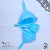 Borvat® - Trechter set - kunststof - dia 6 - 8 -10 cm - keuken benodigdheden - 3-delig - blauw