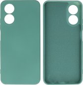 Hoesje Geschikt voor OPPO A58 4G - Fashion Telefoonhoesje Backcover - Siliconen Hoesje - Donker Groen