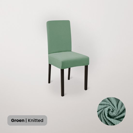 Housse de chaise de salle à manger en tricot - Vert L - Housse pour vos chaises