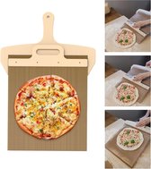 58x30cm Glijdende pizzaschep, glijdende pizzaschep, glijdende pizzaschep met antiaanbaklaag en handvat, het origineel voor perfecte pizzaoverdracht