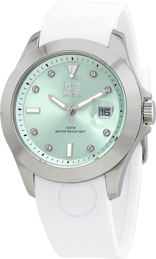 Ice Watch ICE steel - Classic - White pastel green 020381 Horloge - Siliconen - Zilverkleurig - Ø 40 mm