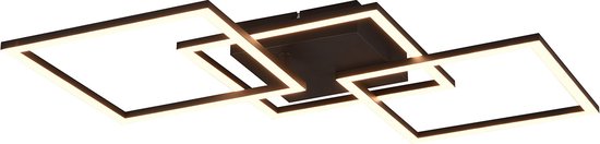 LED Plafondlamp - Torna Square - 31W - Warm Wit 3000K - Vierkant - Mat Zwart - Metaal