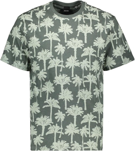 Only & Sons T-shirt Onskylen Reg Linen Palm Aop Ss Tee 22028758 Balsam Green Mannen Maat - L