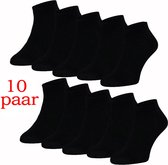 10 paar samtex katoen sneaker sokken (zwart) 39-42