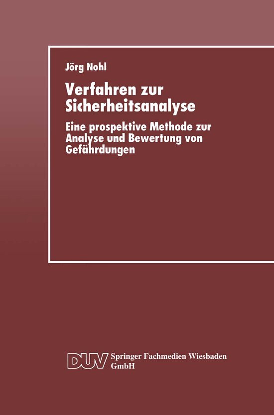 Verfahren Zur Sicherheitsanalyse - cover