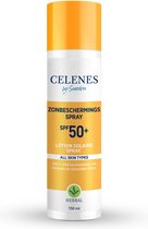 Celenes by Sweden Organic Herbal Sunscreen Spray SPF50+ - Zonnebrandcrème - 150ml - Organic Zonnespray - Zonnebescherming - Waterbestendig, Voor Alle Huidtypes, Zonder Parabenen of Alcohol, Vegan - PA++++