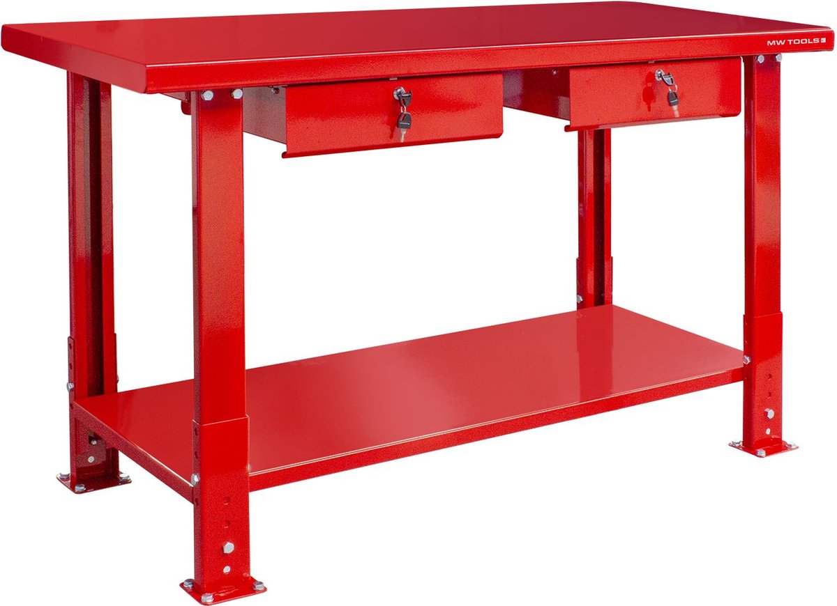 MW Tools Werkbank 150 cm met verstelbare voeten en 2 lades DER1500P