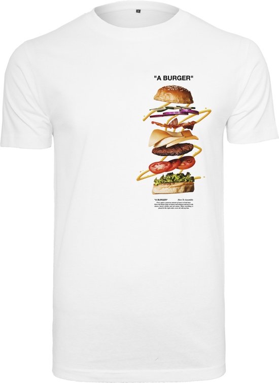 Mister Tee - A Burger Heren T-shirt - 5XL - Wit