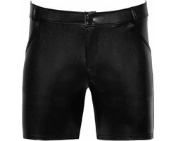 Noir Handmade - Mid-length snake wetlook with back pockets Korte broek - XL - Zwart