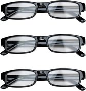Melleson Eyewear overkijk leesbril zwart +3.00 x 3 stuks