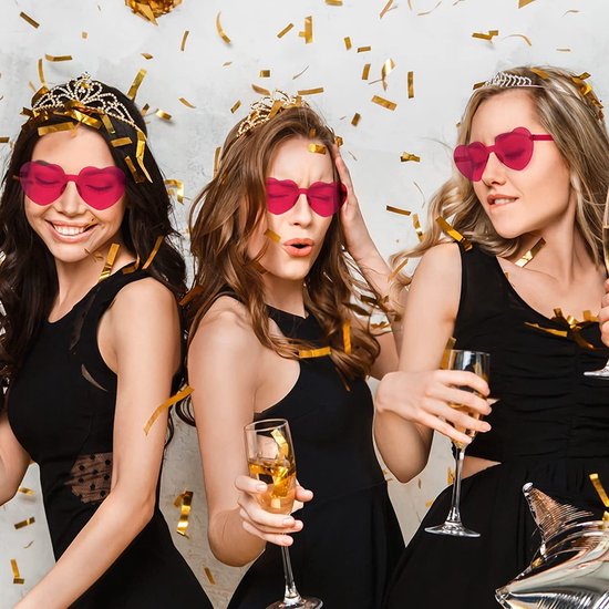 Zonnebril - Hartjes Zonnebril - Hart Zonnebril - Festival Bril - Rave Bril - Feestbril - Carnaval Bril - Evenementen Bril - Party Zonnebril - Heart Sunglasses - Bril - Geel - Yellow — afbeelding 4