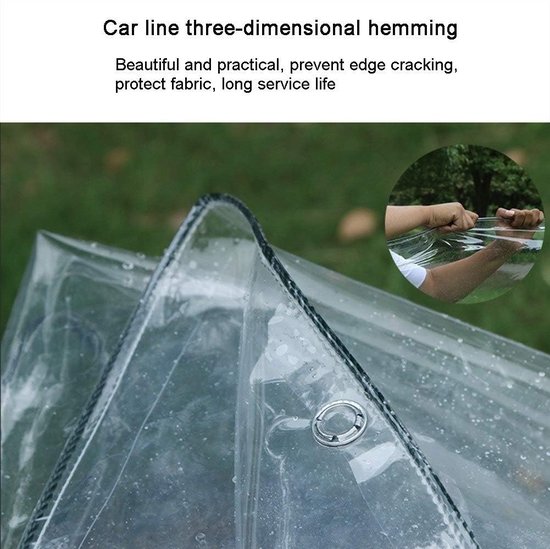 Helder dekzeil Waterdicht Heavy Duty Versterkte Mesh met Oogjes Huis Tuin Outdoor PVC Plastic Tarp Sheet Cover 2M x 1.5M-0.35mm Dik Grondzeil Winddicht Camping