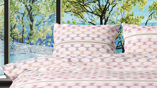 Housse de couette Romanette Kapla - Lits jumeaux - 240x200/220 cm - Rose