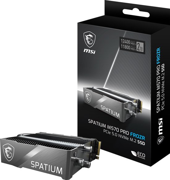 SSD interne MSI Spatium M570 Pro PCIe 5.0 NVMe M.2 2 To FROZR 3D NAND