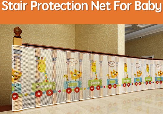 Foto: 3m veiligheid netto voor trappen thicken fine mesh voor balkon trap bescherming netto kinderen bescherming baby veiligheid deuropening gate