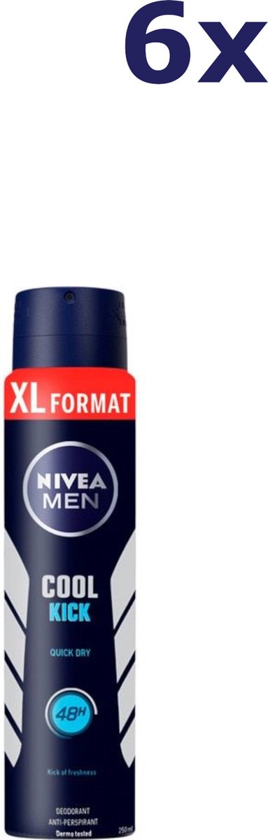 Goedkoopste 6x Nivea Deospray Men - Cool Kick 250 ml