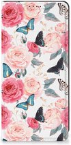 Flipcase Cadeautjes voor Moederdag Geschikt voor OnePlus 12 Smartphone Hoesje Butterfly Roses