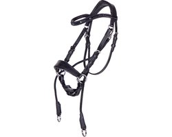 QHP - Bitloos hoofdstel Thunderbolt - Zwart - Maat Pony