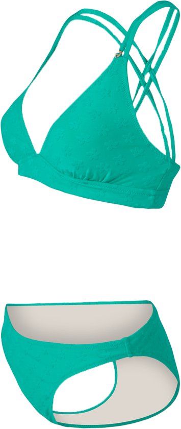 Brunotti Mika-Daisy Dames Bralette Bikini Set - Groen - 44